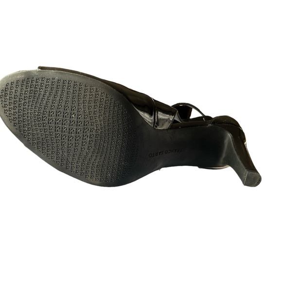 FRANCO SARTO BLACK PATENT LEATHER STRAP HEELS - Picture 2 of 8